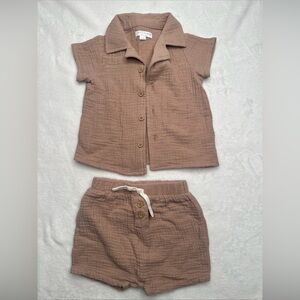 Grayson Mini Top & Bottom Set Baby Boy's 3-6M  Striped Button Front 2pc Set